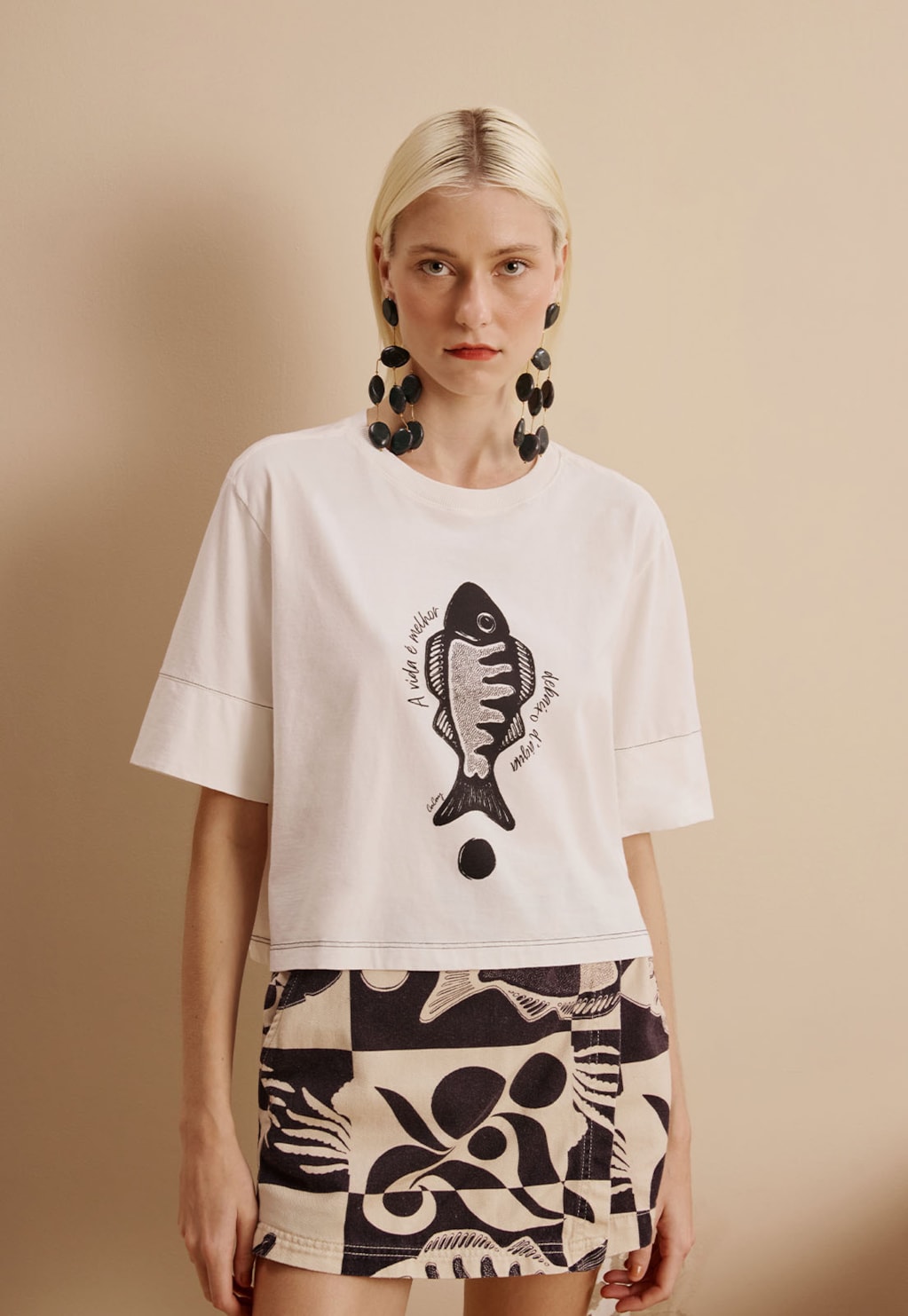 T-Shirt Cropped Peixe