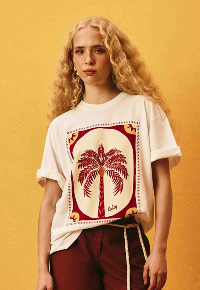 T-Shirt Oversized Coqueiro Tropical