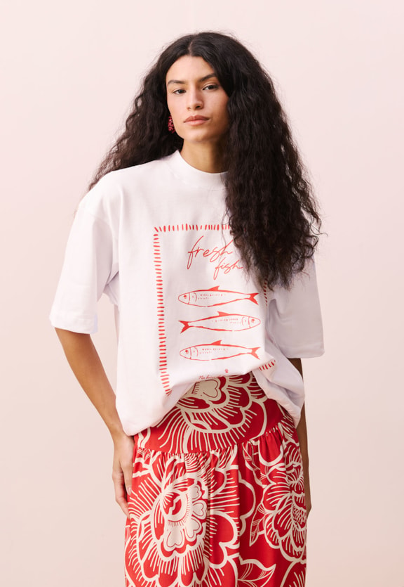 T-shirt Silk Fresh Fish Vista Frontal