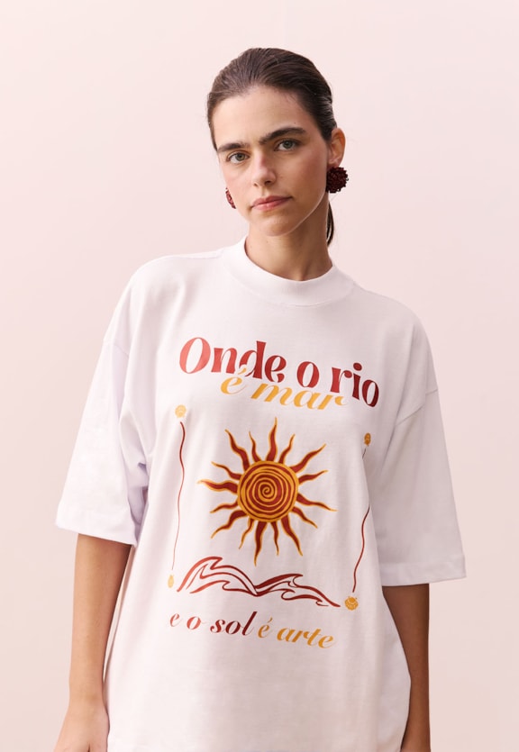 T-shirt Silk Rio é Mar Vista Frontal