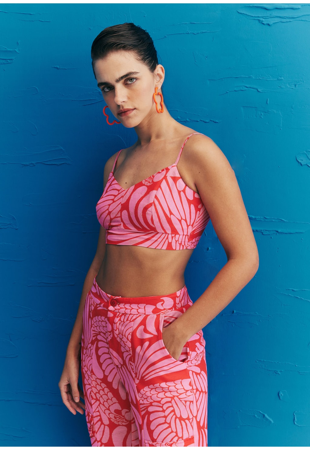 Top Alça Estampado Araras de Bonito