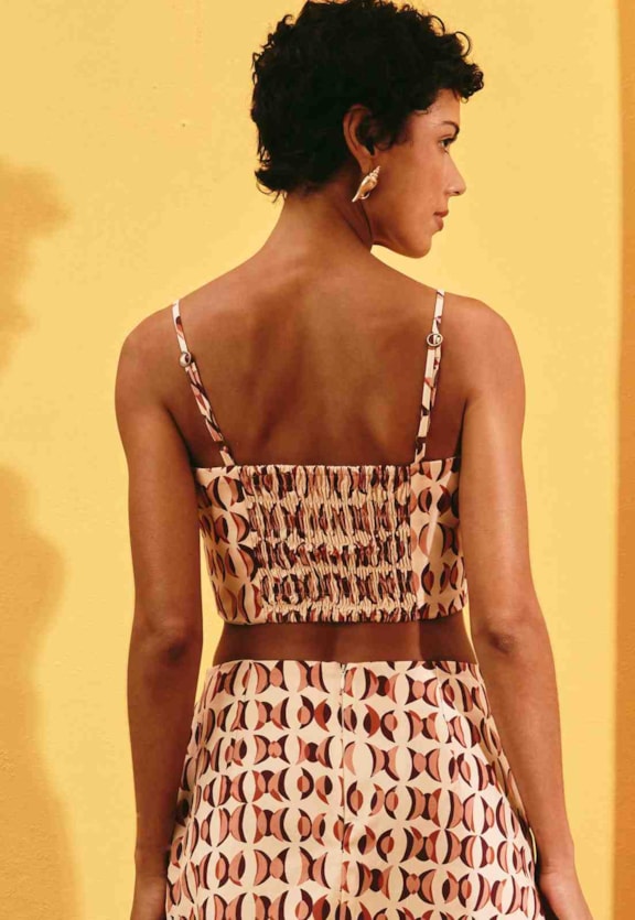 Top Bojo Estampado Fase Lunar Vista Traseira