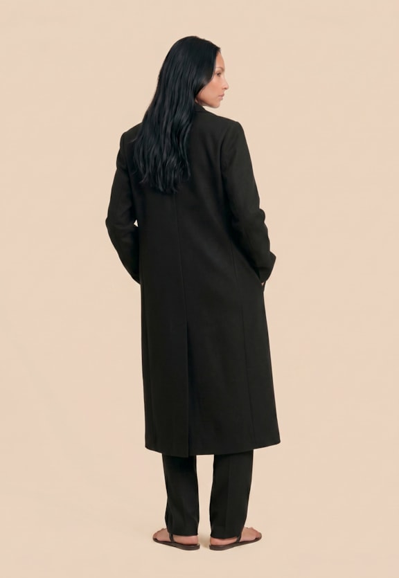 Trench Coat Liso Alongado Vista Traseira
