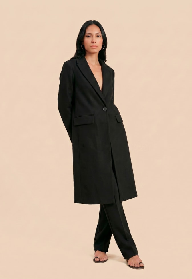 Trench Coat Liso Alongado