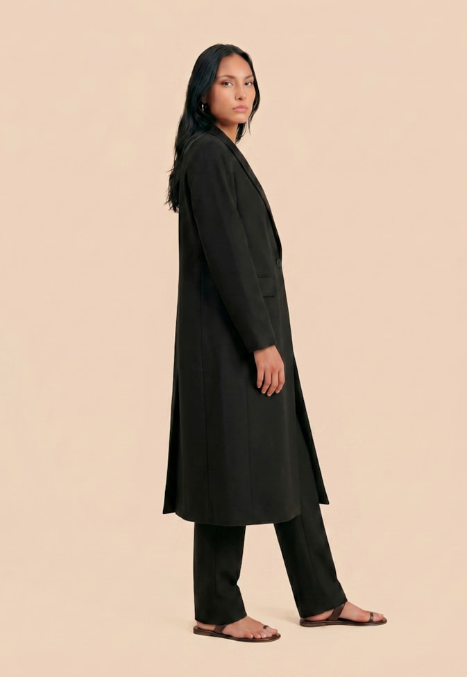 Trench Coat Liso Alongado