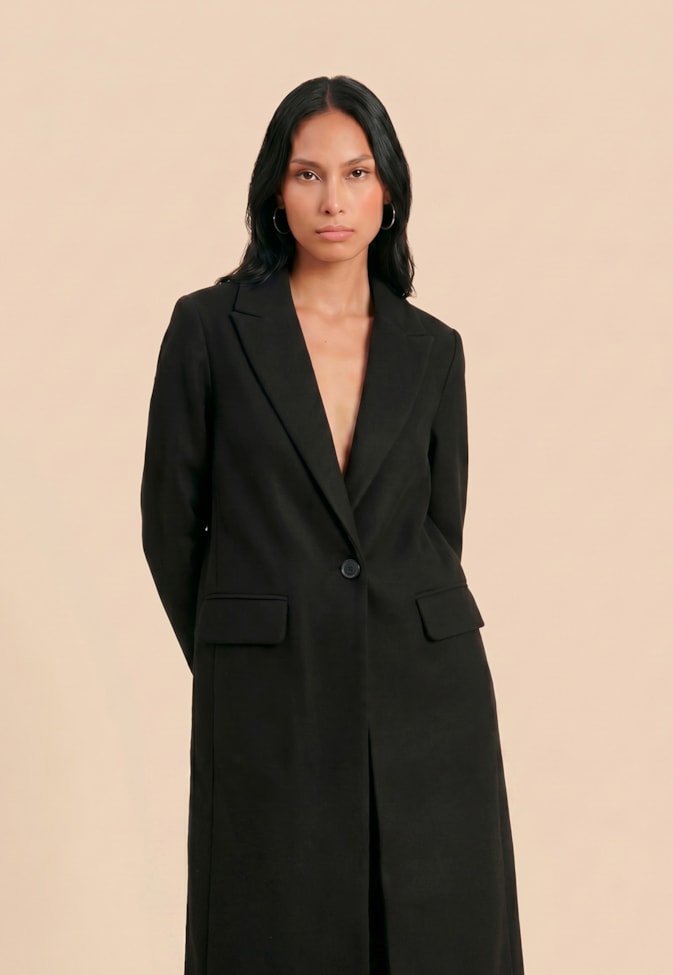 Trench Coat Liso Alongado