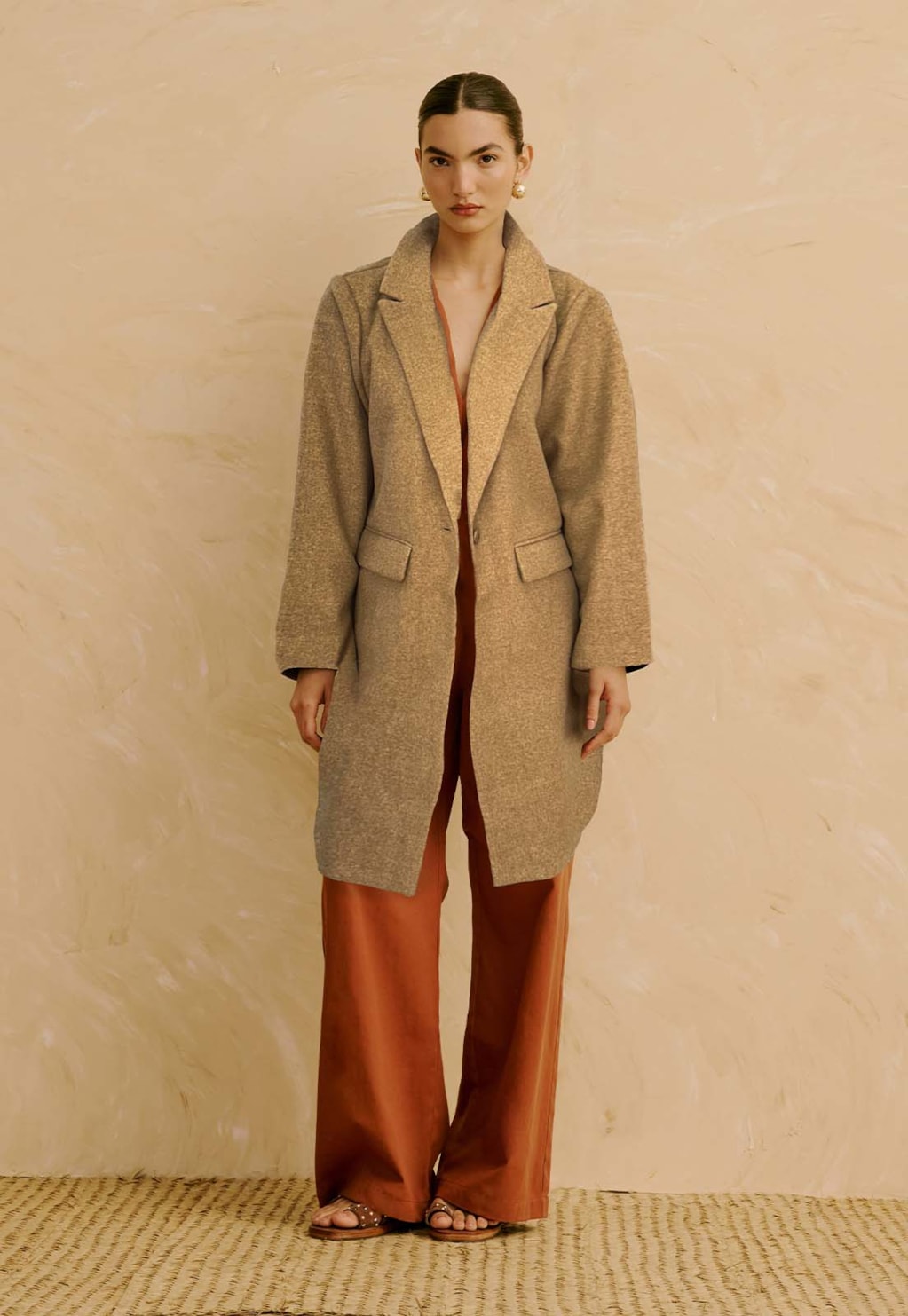 Trench Coat Liso Alongado