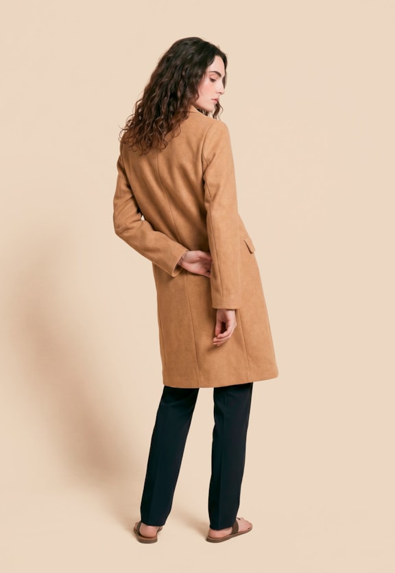 Trench Coat Liso Alongado Vista Traseira