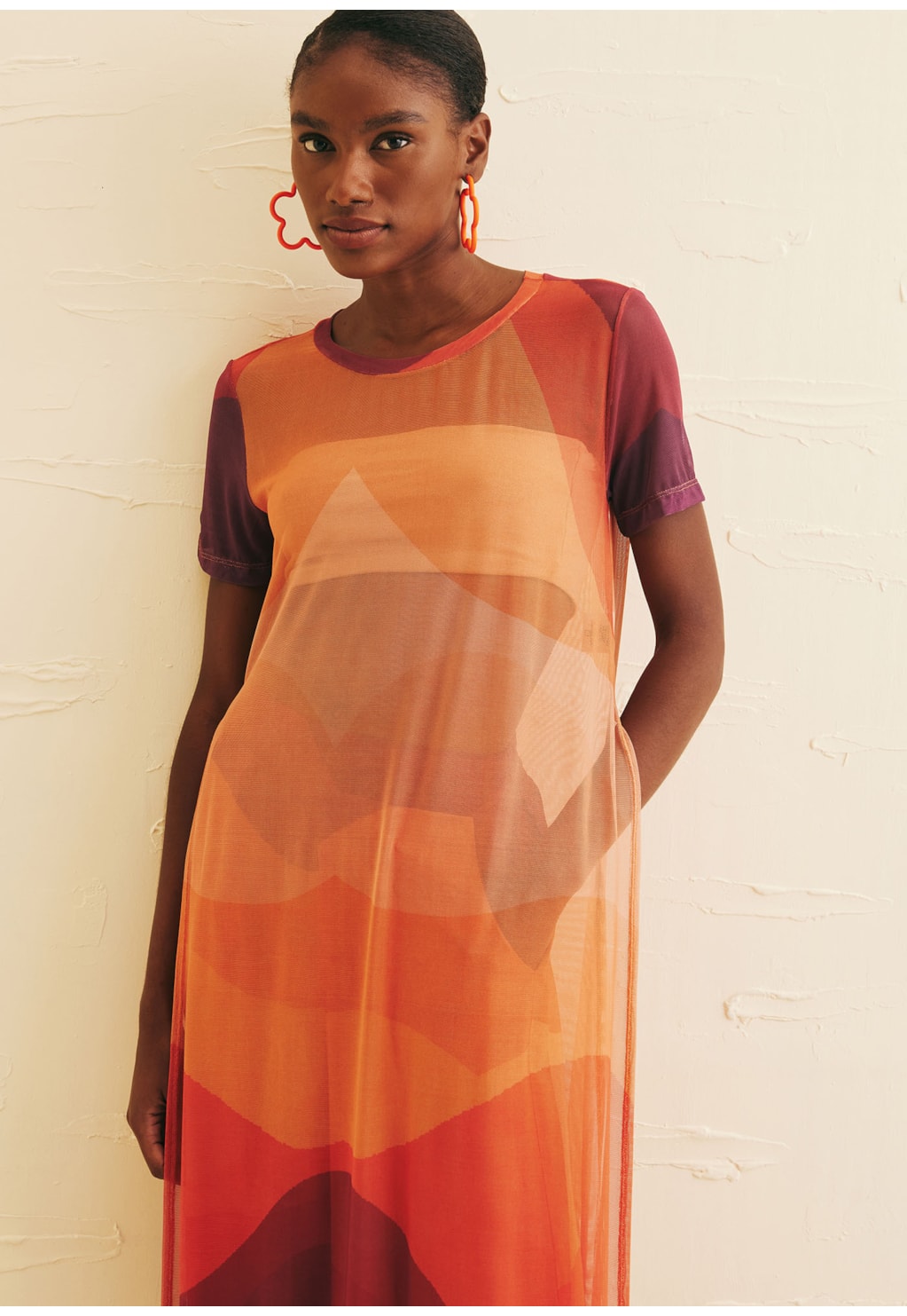 Túnica Tule Estampada Las Coloradas