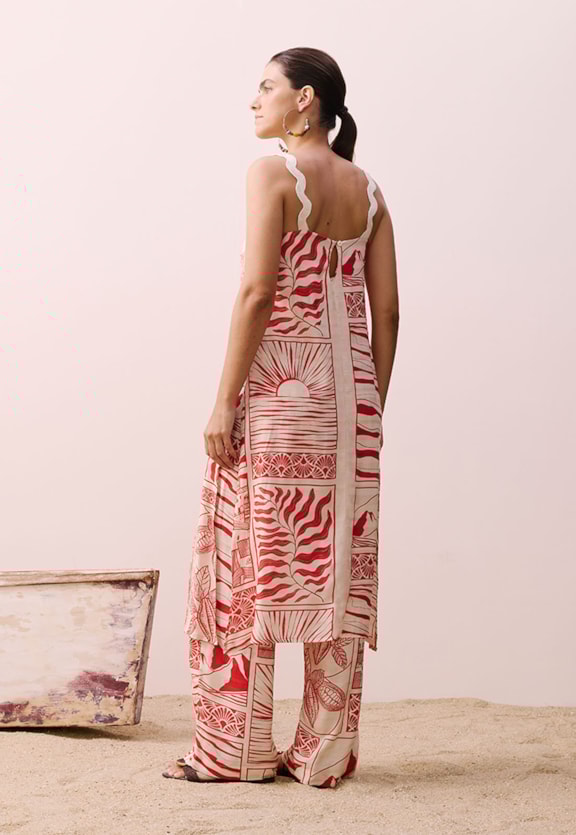 Veste Alça Sianinha Estampada Santarém Vista Traseira