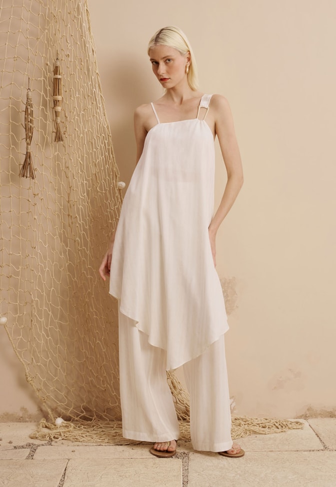 Veste Assimétrica Alça Passador Boleado