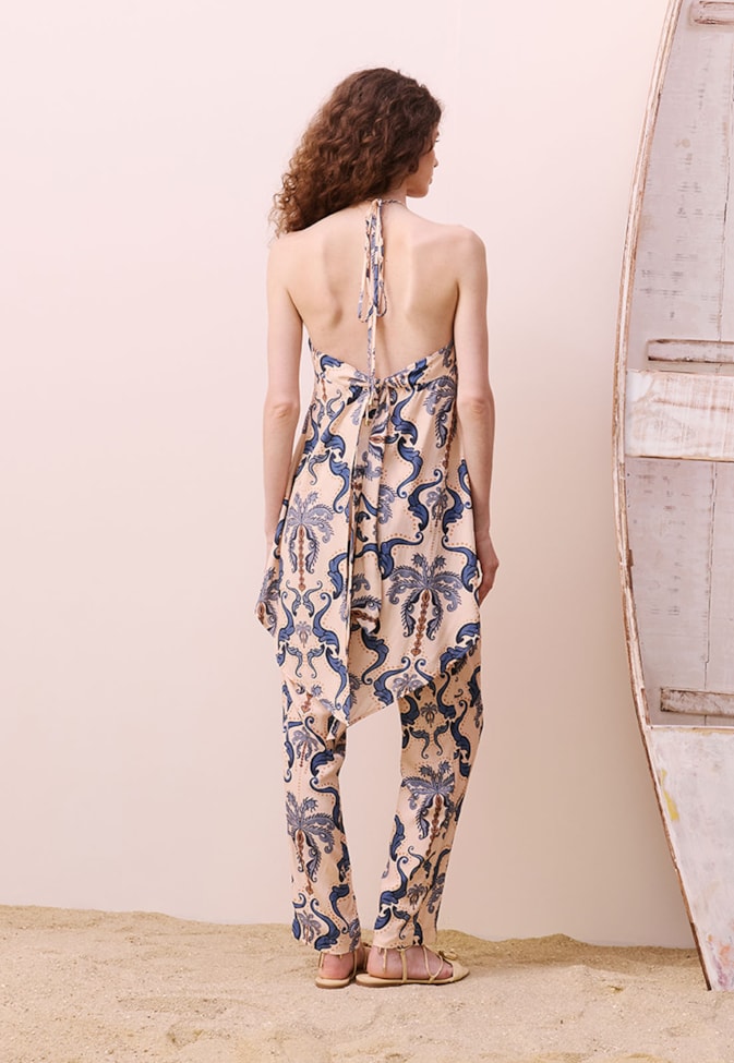 Veste Assimétrico Estampada Baldosas