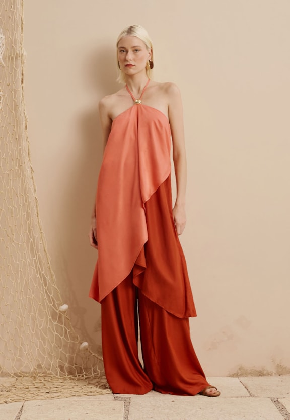 Veste Bicolor com Ponteira Vista Frontal