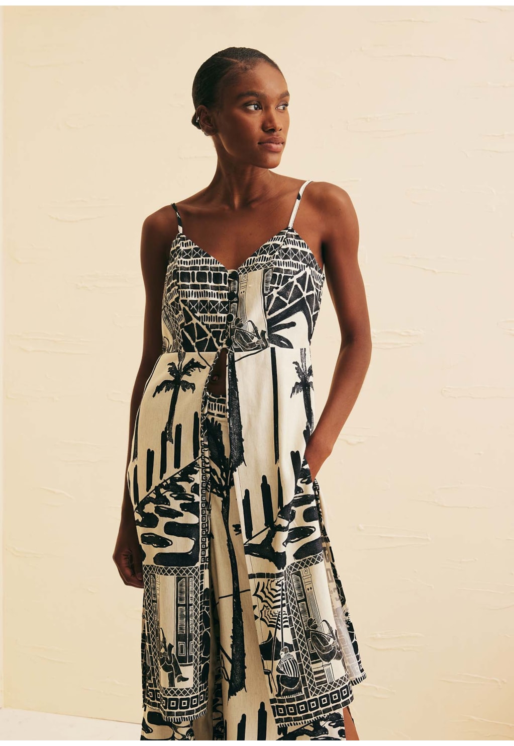 Veste Botões Estampada Rio