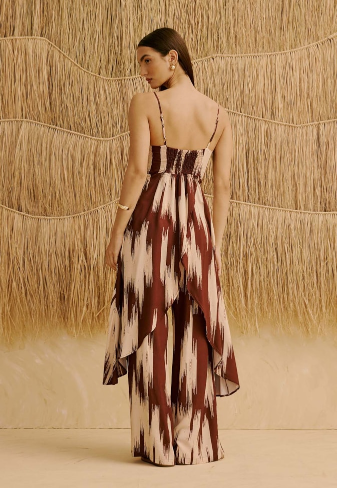 Veste com Babado no Decote Estampada Amantani