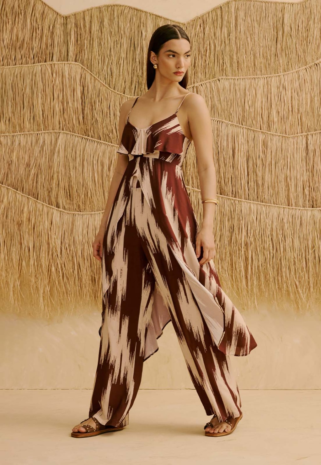 Veste com Babado no Decote Estampada Amantani