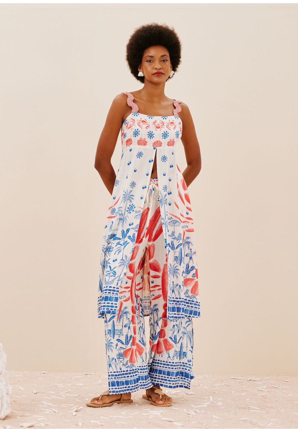 Veste Detalhe Alça Sianinha Estampada Icapui