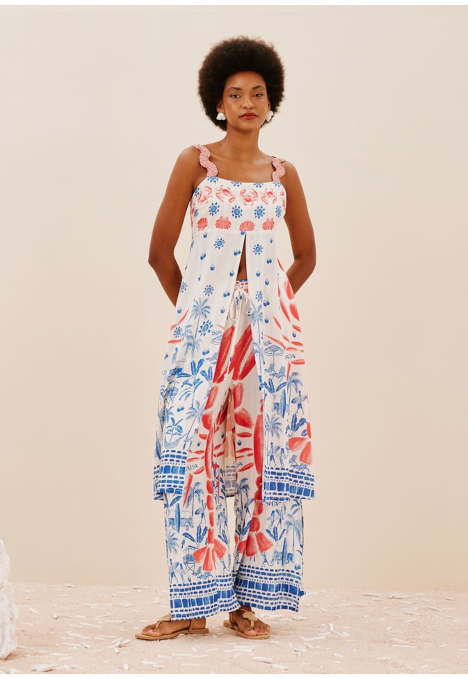 Veste Detalhe Alça Sianinha Estampada Icapui