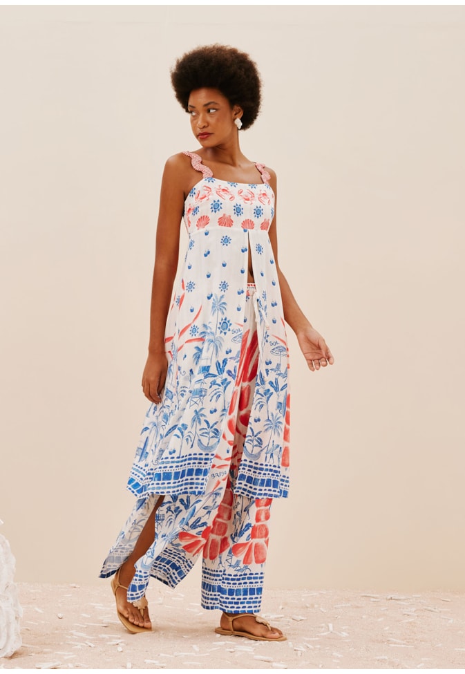 Veste Detalhe Alça Sianinha Estampada Icapui