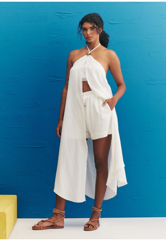 Veste Detalhe Argola Pescoço