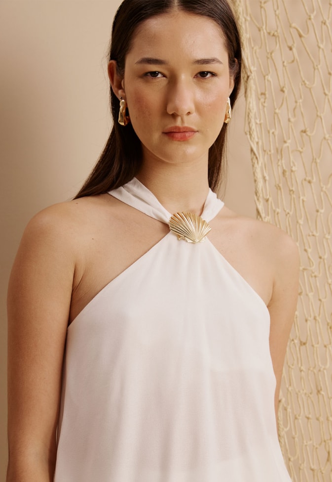 Veste Detalhe Concha Dourada