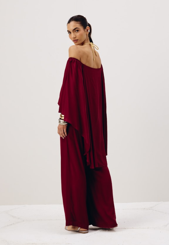 Veste em Cascata com Corda Vista Traseira