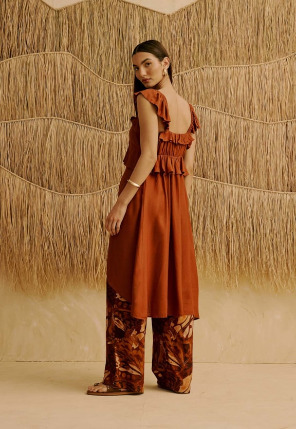 Veste Lisa Babados Vista Traseira