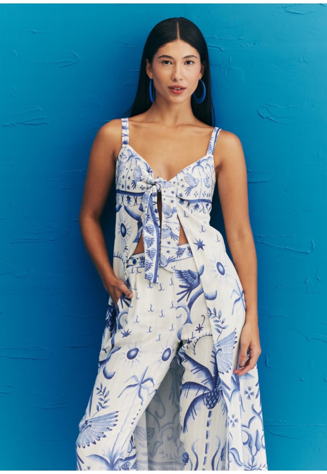 Veste Nó Busto Estampada Noronha