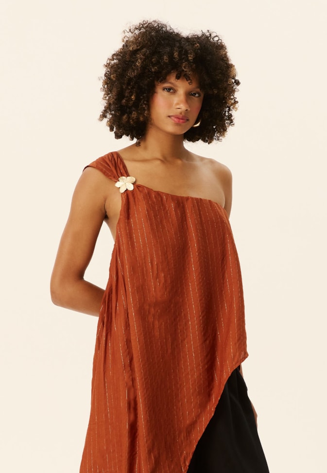 Veste Ponta Detalhe Flor