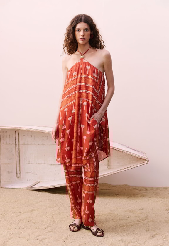 Veste Pontas Detalhe Estampado Tauari Vista Frontal