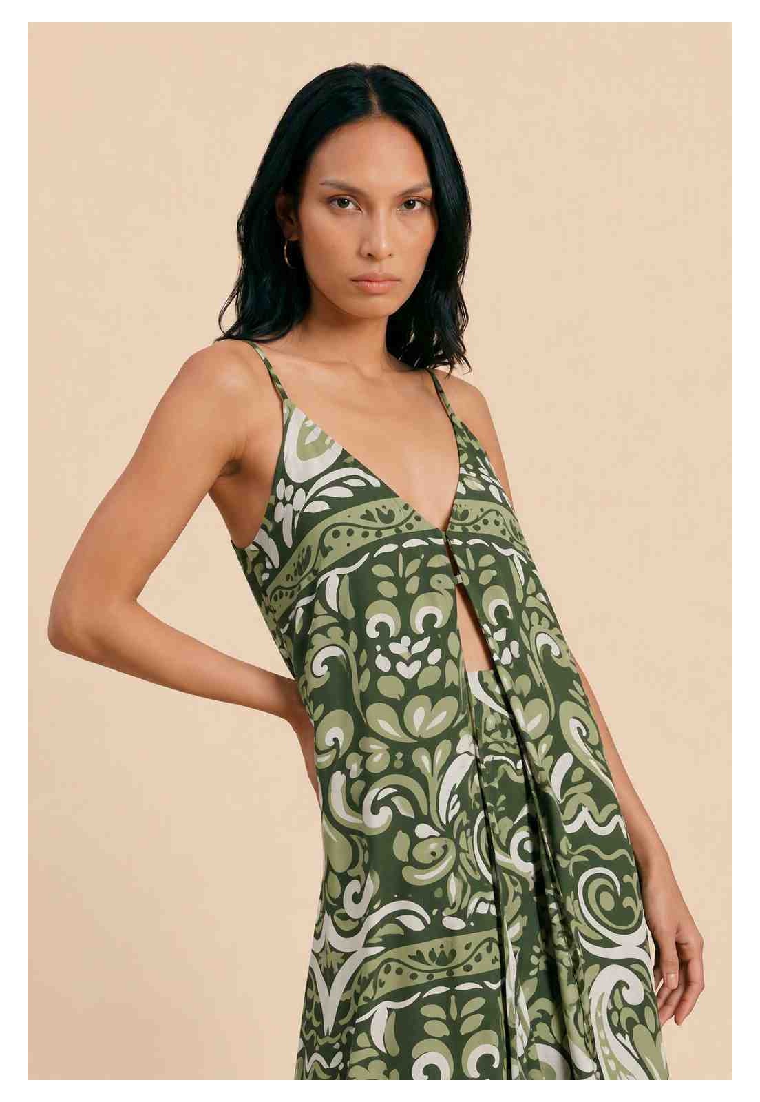 Veste Pontas Estampada Vista Traseira