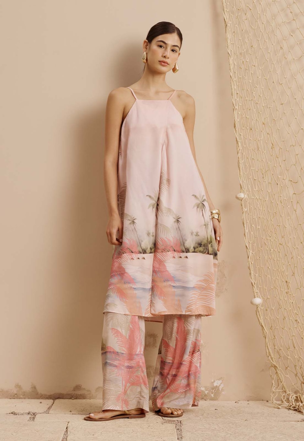 Veste Transpassada Estampada Ilha do Combu