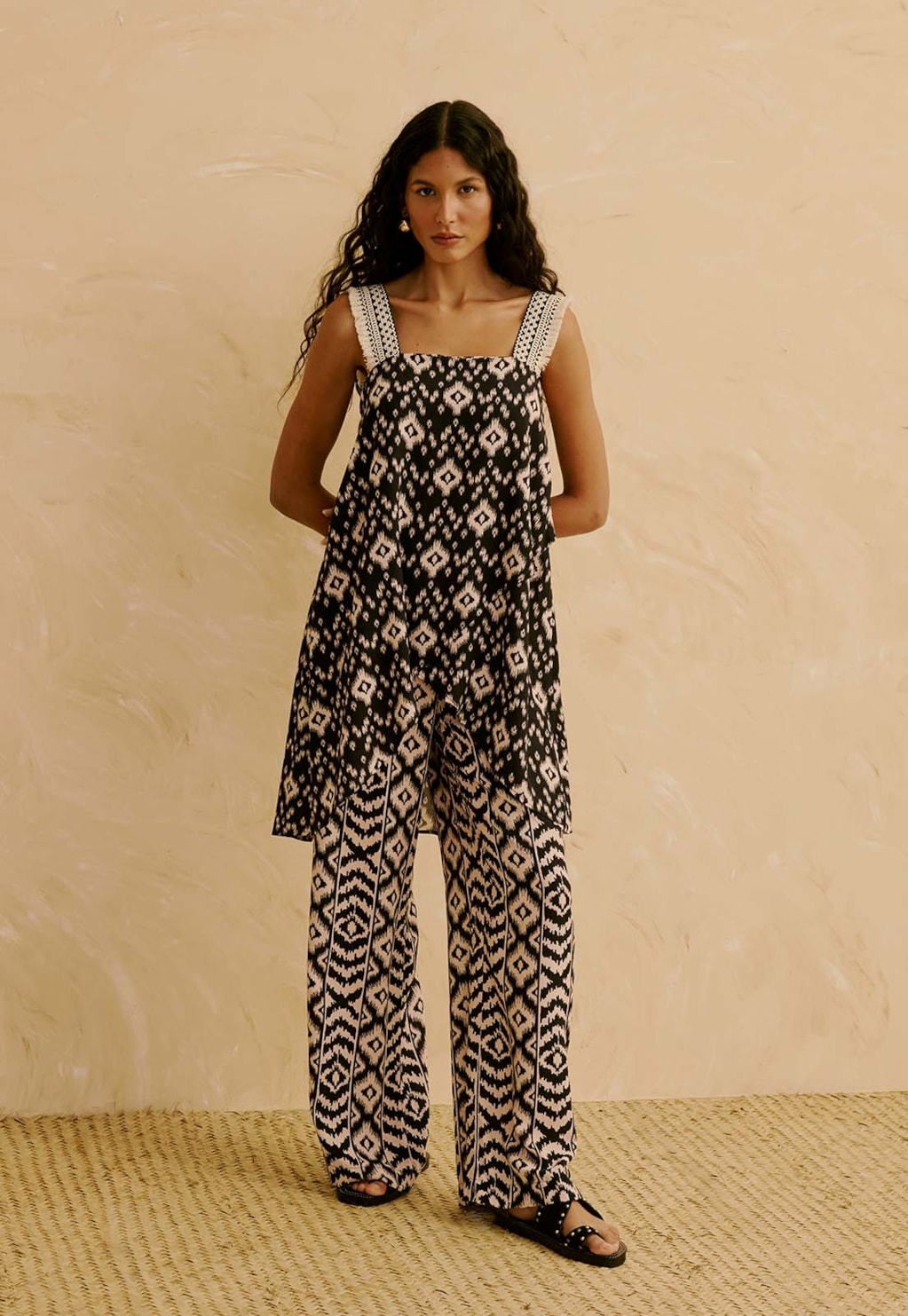 Veste Transpassada Estampada Uros