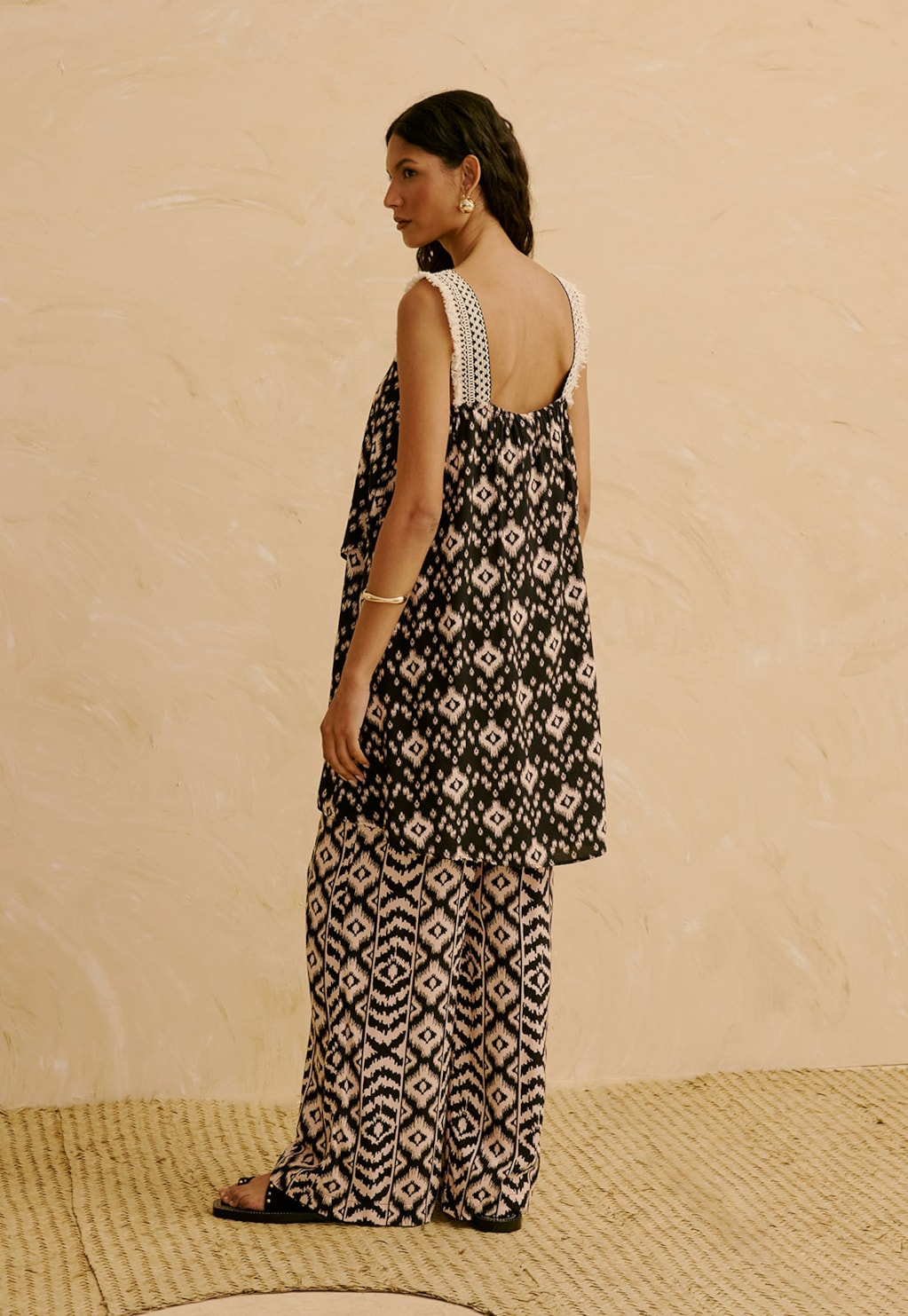 Veste Transpassada Estampada Uros