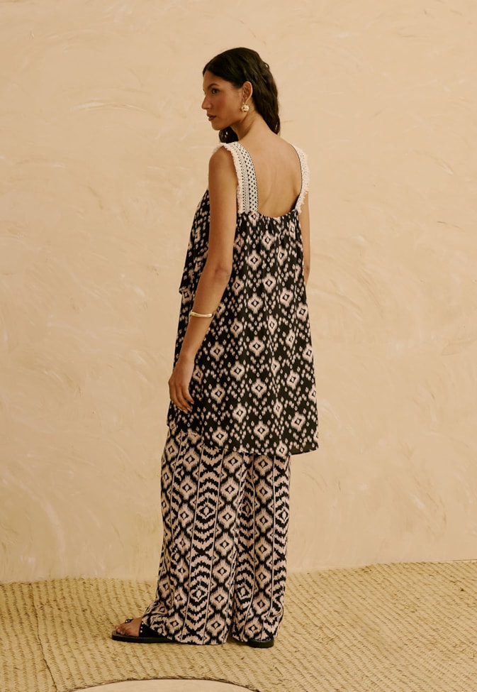 Veste Transpassada Estampada Uros