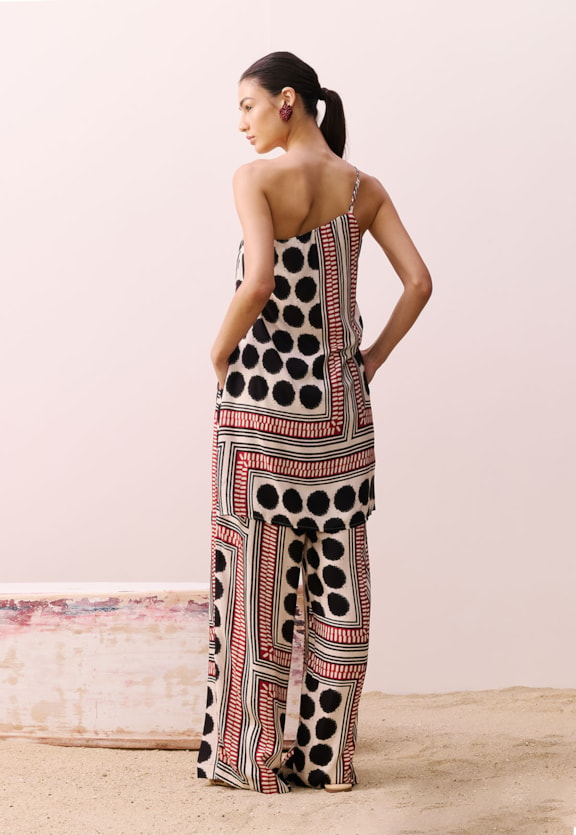 Veste Um Ombro Só Estampada Açaí Vista Traseira