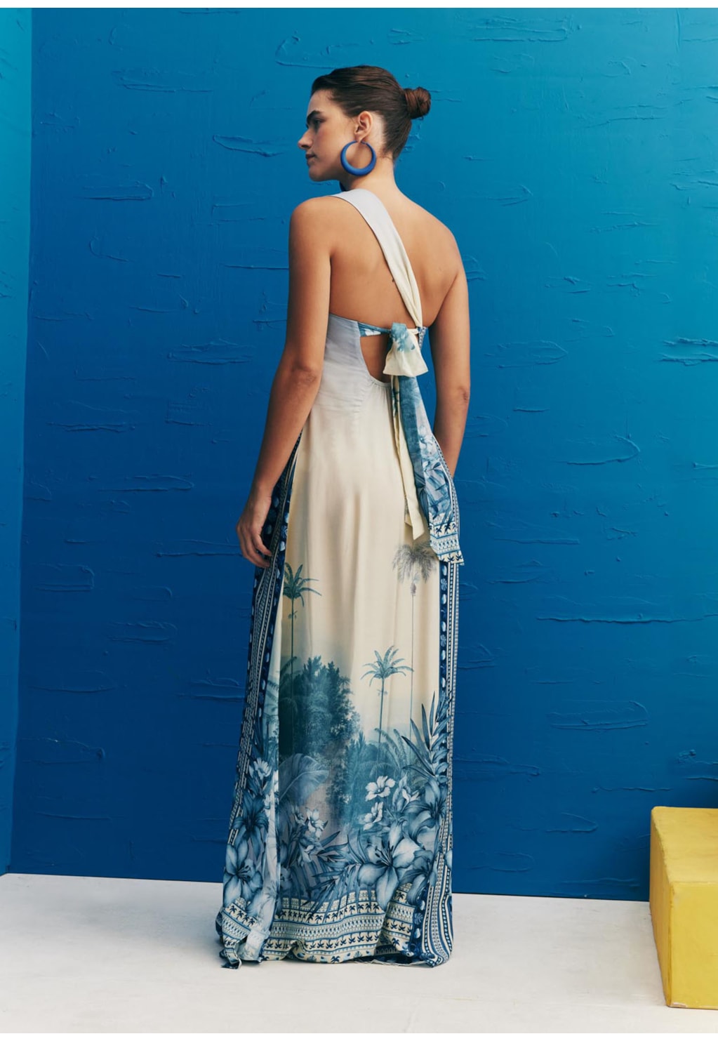 Vestido Alça Única Estampado San Andres