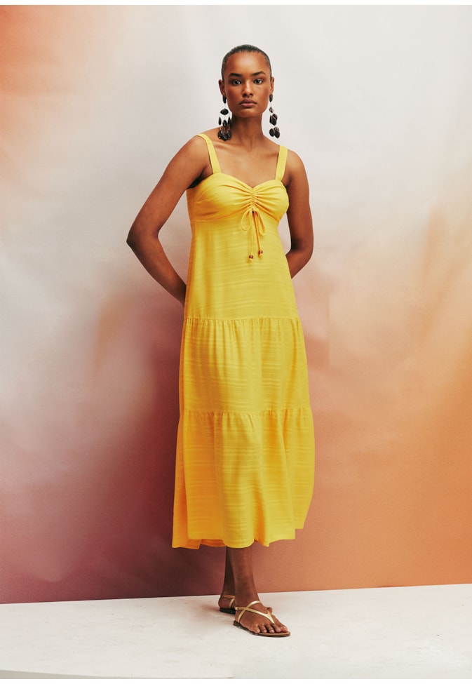 Vestido Amarração Busto Liso