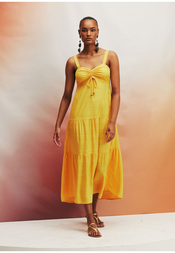 Vestido Amarração Busto Liso