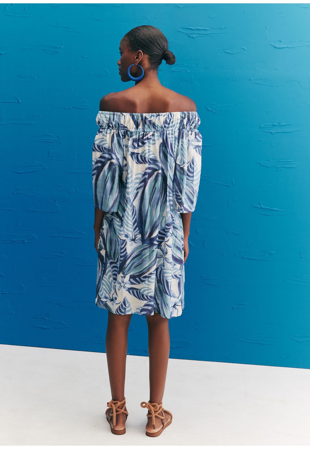 Vestido Bata Curto Estampado Cacau Arriba