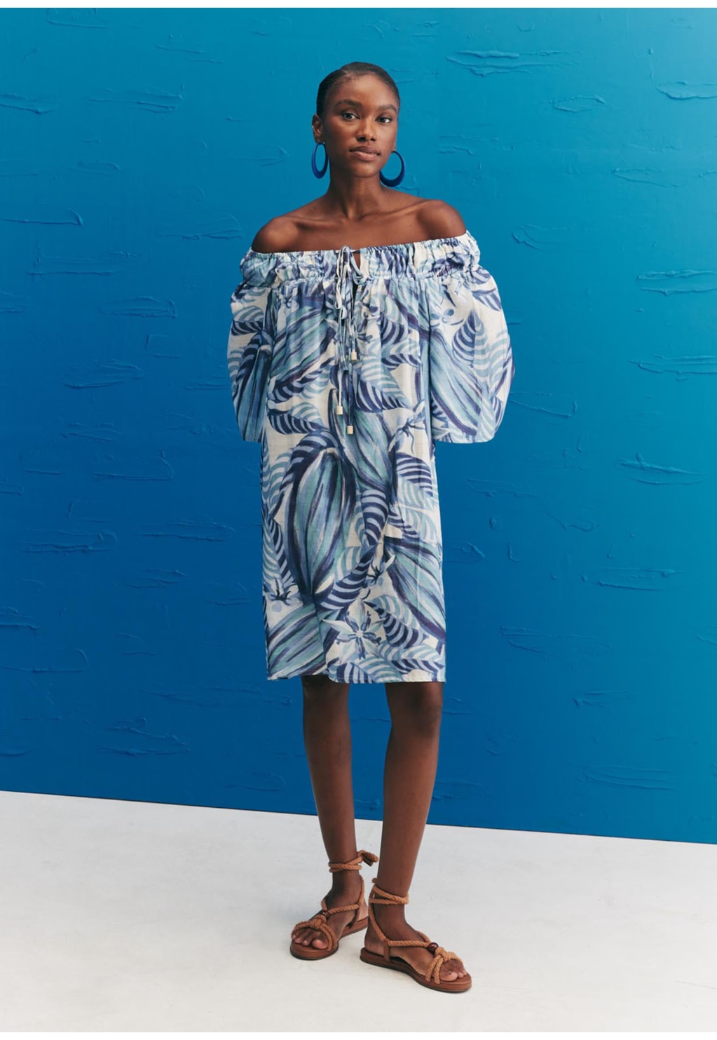 Vestido Bata Curto Estampado Cacau Arriba