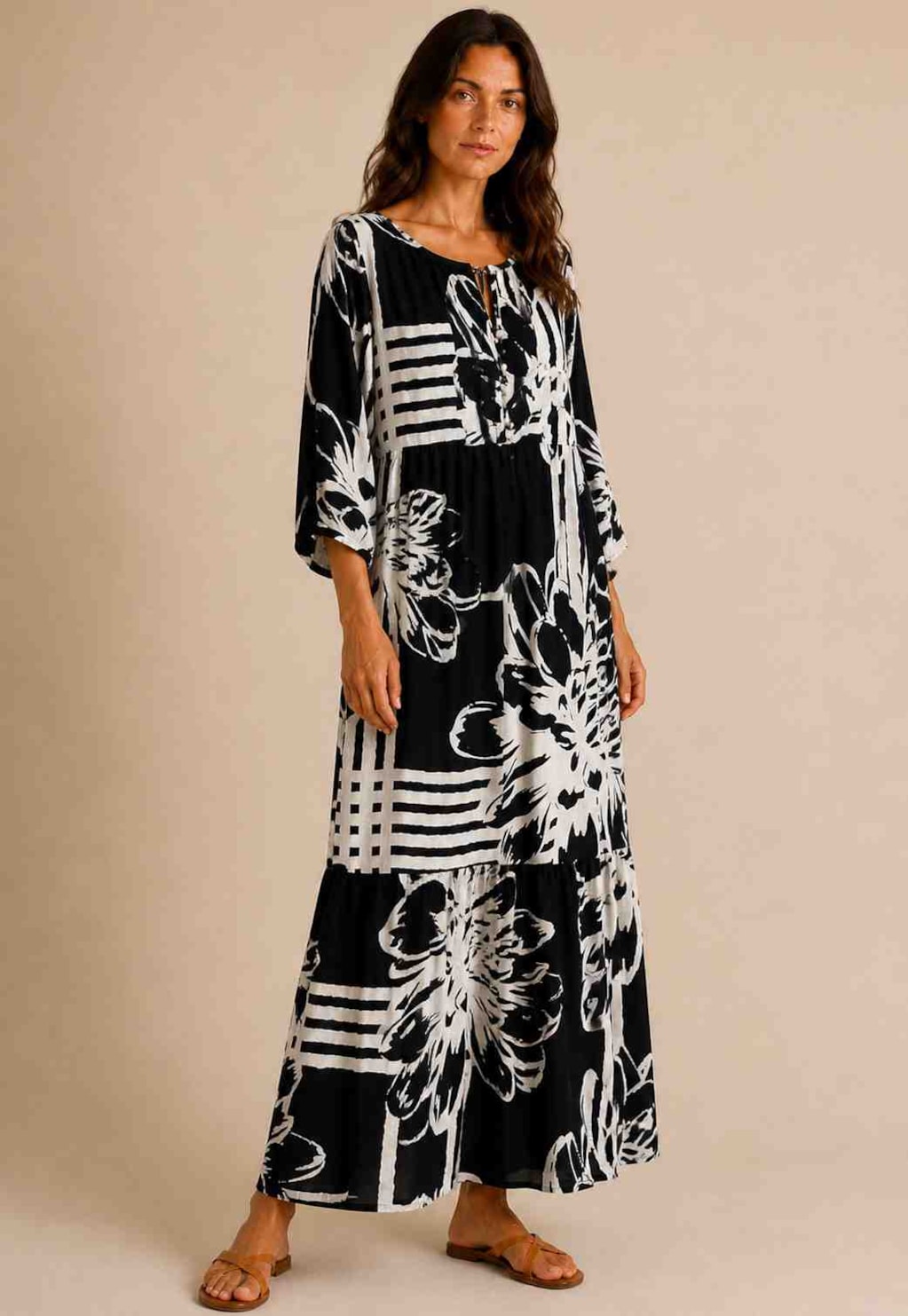Vestido Bata Longo Estampado