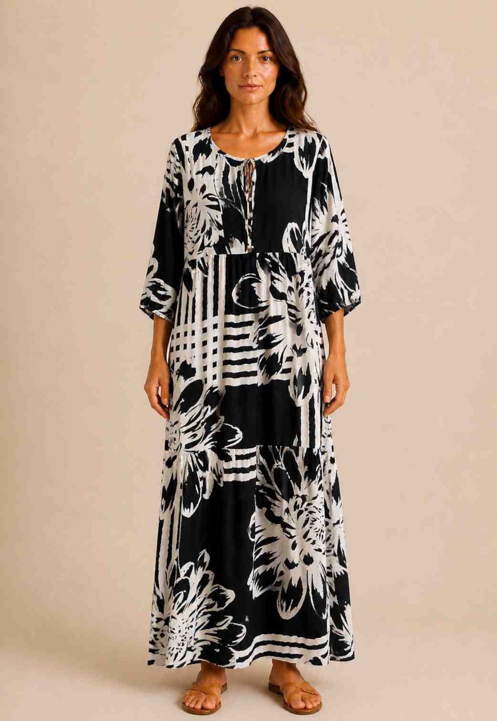 Vestido Bata Longo Estampado