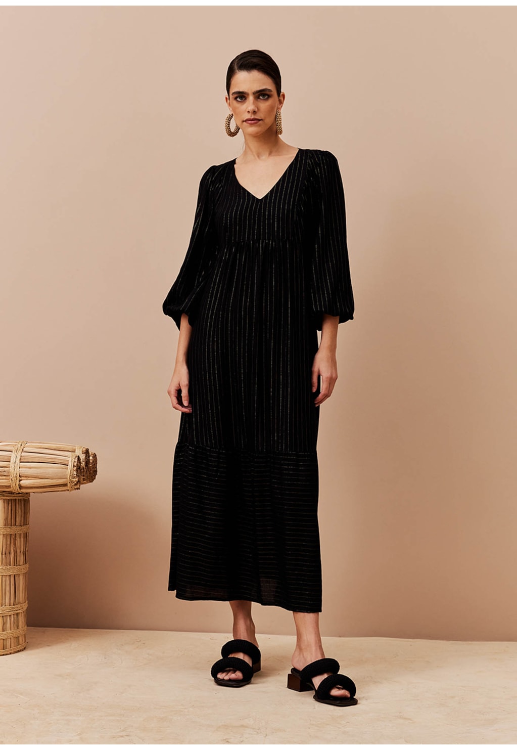 Vestido Bata Manga Ampla