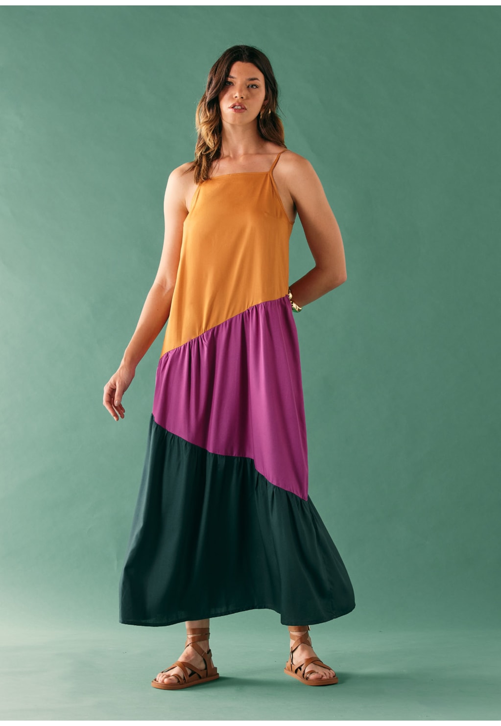 VESTIDO BICOLOR ALCINHA