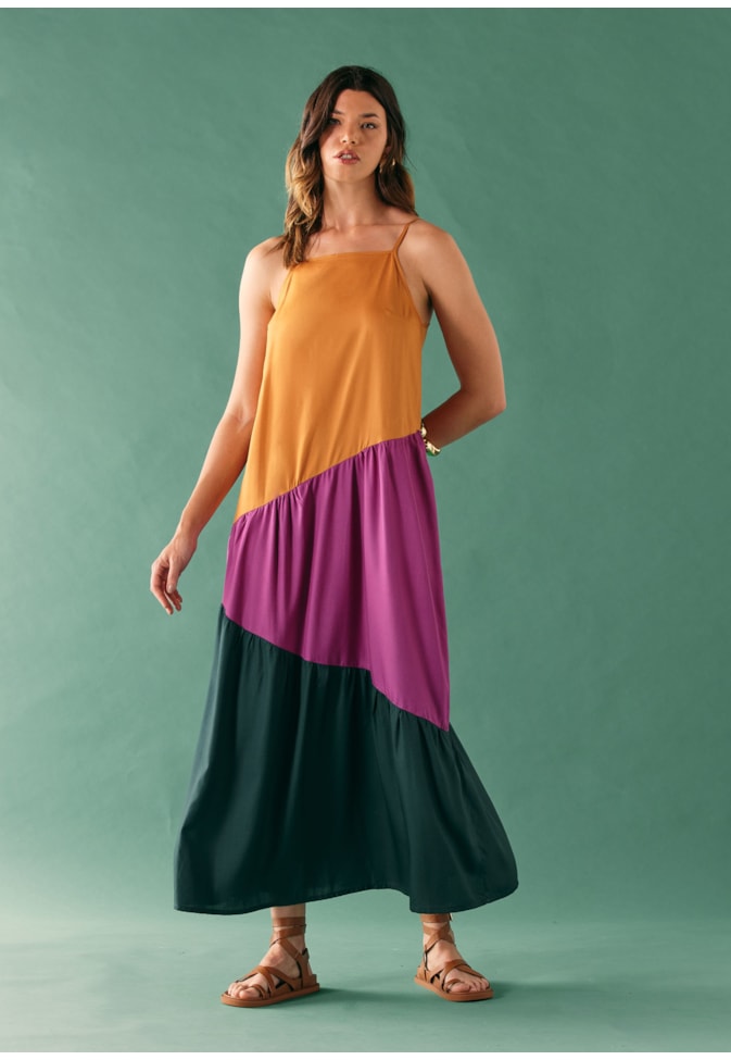 VESTIDO BICOLOR ALCINHA