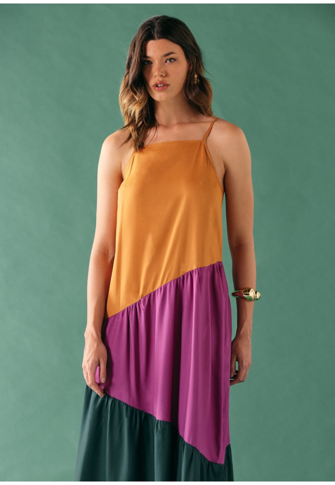 VESTIDO BICOLOR ALCINHA