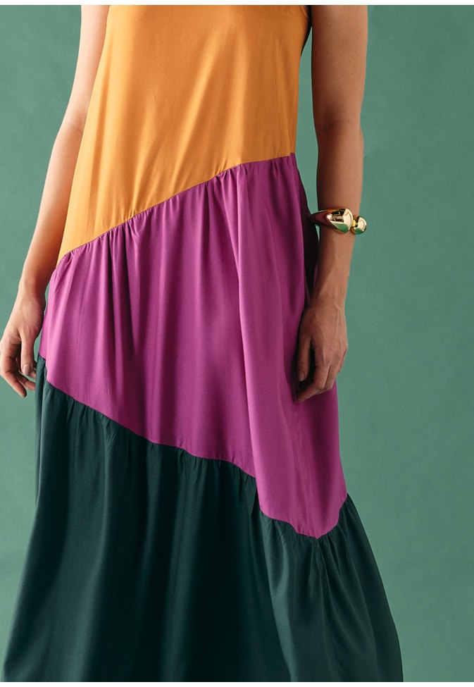 VESTIDO BICOLOR ALCINHA