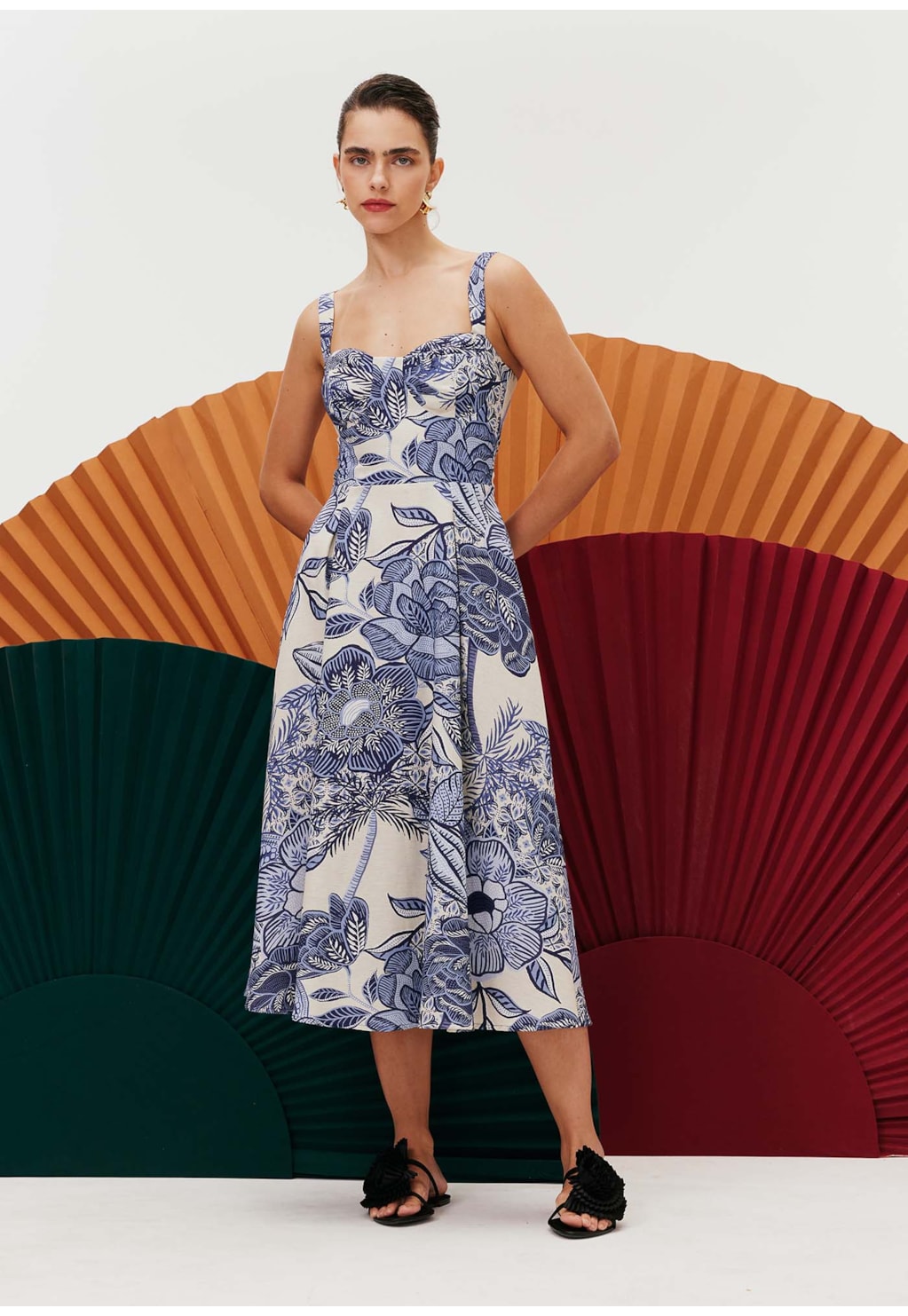 Vestido Bojo Estruturado Estampado Melodia