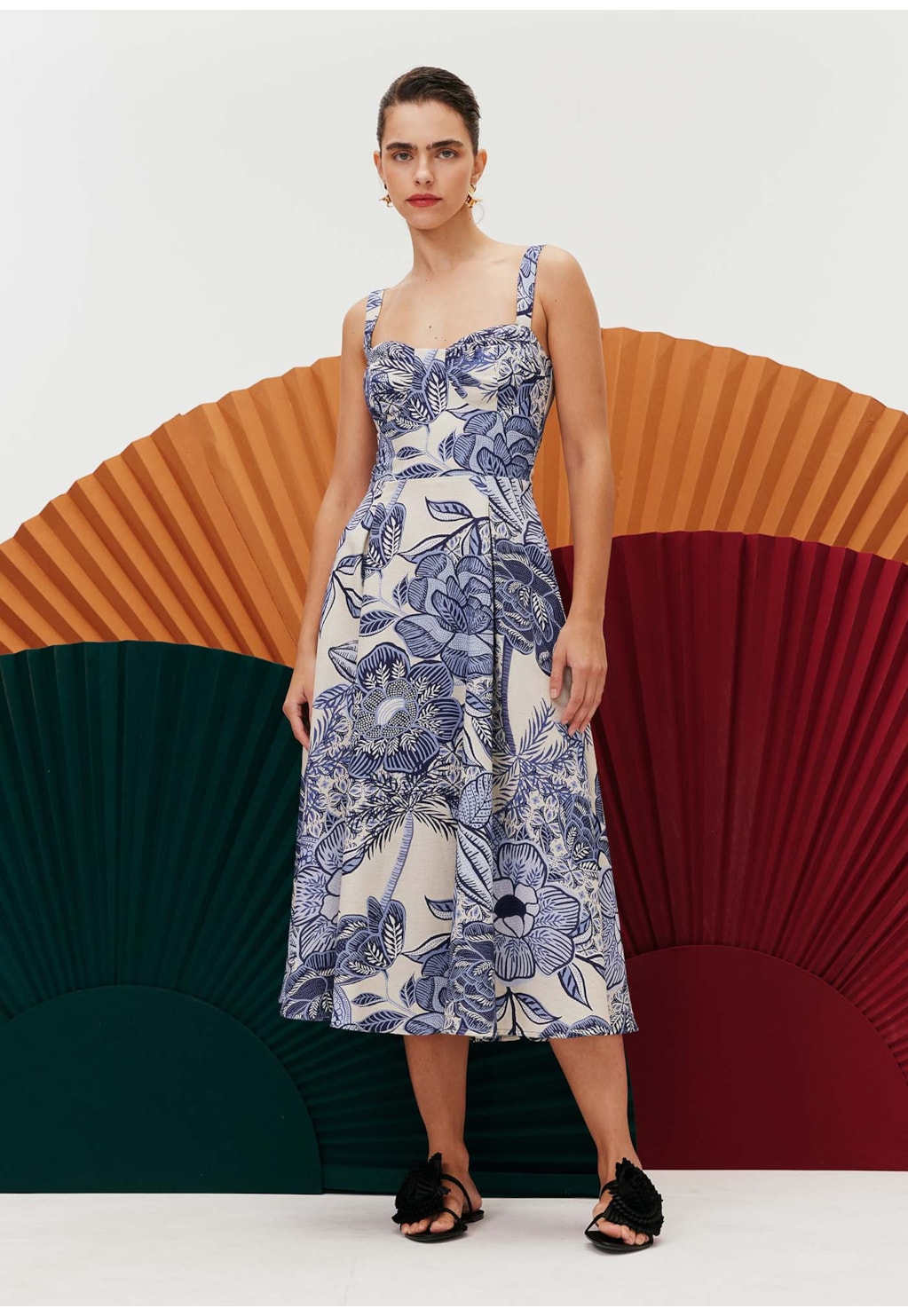 Vestido Bojo Estruturado Estampado Melodia